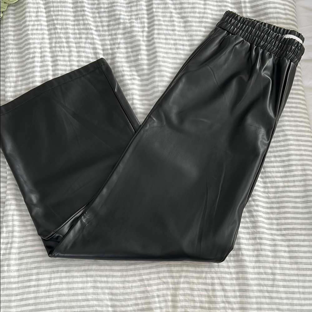 Black Faux Leather Pants